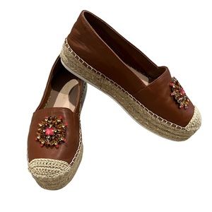 Karl Lagerfeld Brown Espadrilles with Embellishments